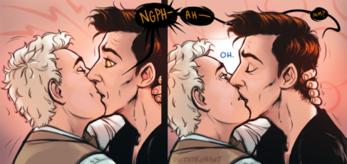 dotstronaut:“Am I ssure?” Crowley hissed, pressing scalding kisses under Aziraphale’s jaw. “Six thou