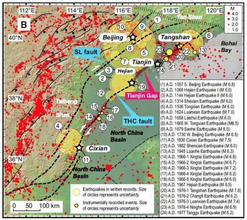 Tianjin fault and Seismic GapAn Yin et al. recently published in Geology about the Tangshan-Hejian-C