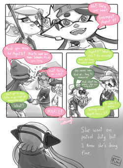 shoot-and-swim-ab:    A not so quick comic haha. By coincidence Agent 4 befriends Agent 8 and takes her to the squid sisters to meet them as an example of the end of squid and octo enmity (at least this type of octolings)  