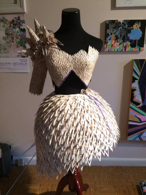 Dress made from the pages of romance novels (Finished 10-15-2016).