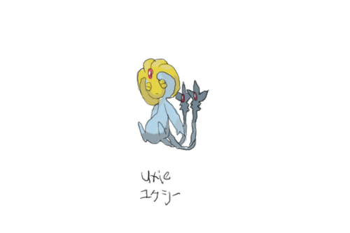 Drew Pokemon With My Left Hand, Uxie, Photoshop.