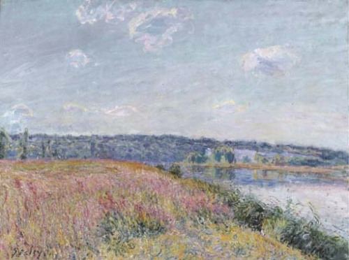La prairie et les coteaux de Veneaux-Nadon   -  Alfred Sisley 1881Impressionism