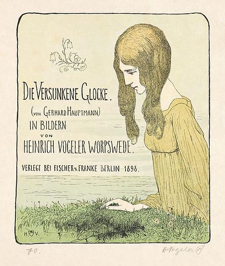 Gerhard Hauptmann. Die versunkene Glocke. Berlin : Fischer & Franke, 1898.  Illustration by Hein
