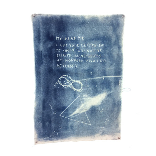 aglennco: ● softly to pip ● a set of nine cyanotype letters between almost loverstranscriptions