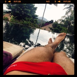 charliebymz:  @charliebymz Bali Day 1. A little overcast, but definitely enjoying myself in my “Red Lifeguard Brief” One of my personal favorites. Stay tuned for updates. #matthewzinkholiday 2014