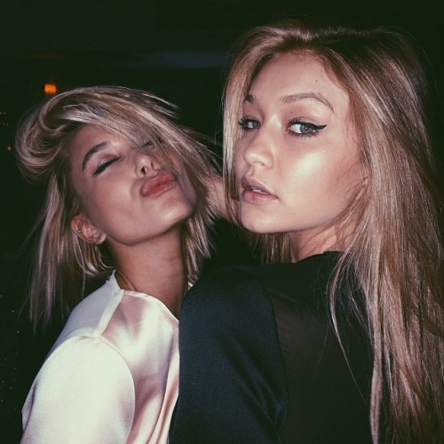 cremeblush: Hailey Baldwin &amp; Gigi Hadid at Rihanna’s Met Gala after party