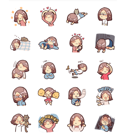 Two new sticker sets I released today for LINE app!