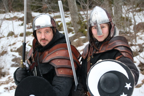 Larp time! Björnhild and her trusty brother Björn keeps the order in Thule, a high fantasy world filled with political intrigue. Photo by Torbjörn Walberg.