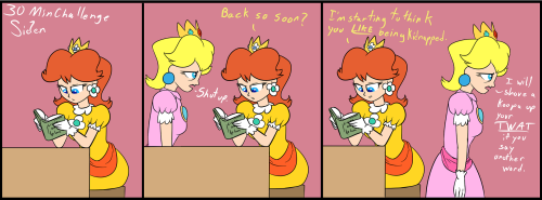 30 Min Challenge - Peach and Daisy— At first I wasn’t sure whether to do this one or not. But hey, it is a challenge after all :P So yeah, something different.