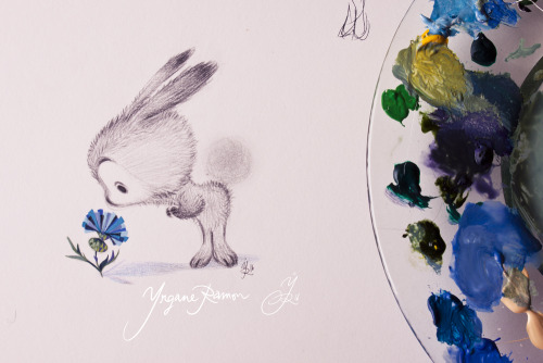 Thistles &amp; Rabbits - Pencils &amp; Gouache  by Yrgane RamonHappy Easter !