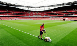 oliviergiroudd: The lines are repainted onto the Emirates pitch ready for the 2015/16 season  Beautiful pitch