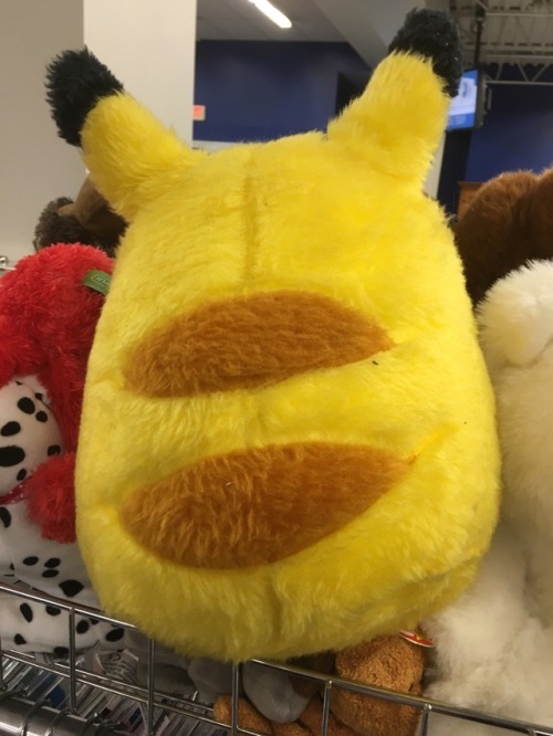 ohmygoodwill: ohmygoodwill: This tailless bootleg Pikachu I found at Goodwill is ridiculously round 