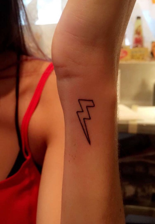 brand new baby lightning bolt tattoo for my favorite band that sparked my love of music