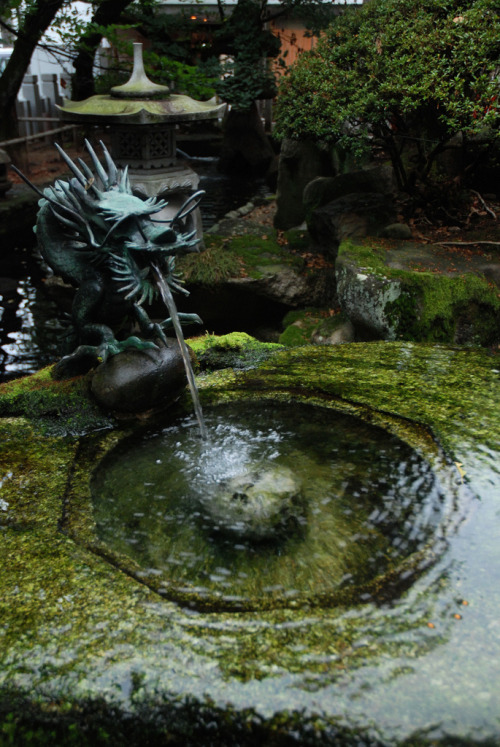 A pool among the rock, gardens of Himeji Castle, Japan (by Mark Liddell).