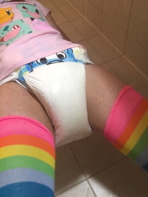 Soaked and messy diaper