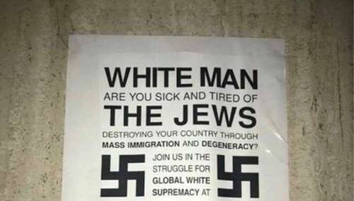 Welcome to 2017, the year of skyrocketing American antisemitism.Anti-Semitic fliers were removed fro