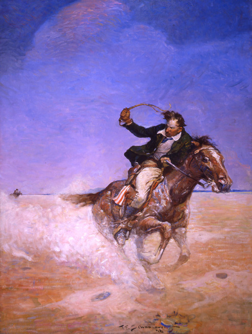 FRANK SCHOONOVERAbe Catherson Pursues Masten Across The DesertOil on Canvas36″ x 27″