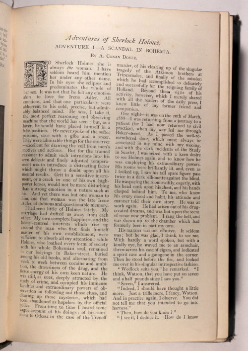 michaelmoonsbookshop:The Adventures of Sherlock Holmes - Arthur Conan Doyle Adventure I; A scan