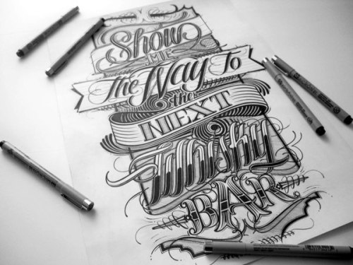 escapekit:  Hand Lettering Collection of hand-drawn lettering & typography designs made in 2013 and beginning of 2014 by Polish designer Mateusz Witczak.