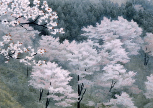 huariqueje:Spring in Yoshino   -   Shinkichi  Kaii HigashiyamaJapanese, 1908–1999Lithograph, 45.3 x 