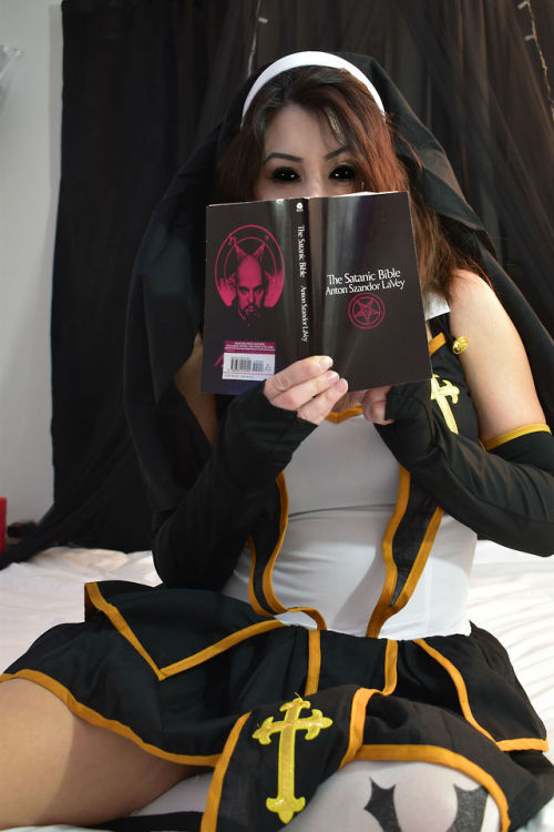 Porn Pics gothbratclique:  Just a nun & her bible.