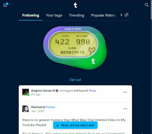 Hey Just Noticed This When You Click On The Kitty On The Boops-o-meter At The Very Top Of Your Dash