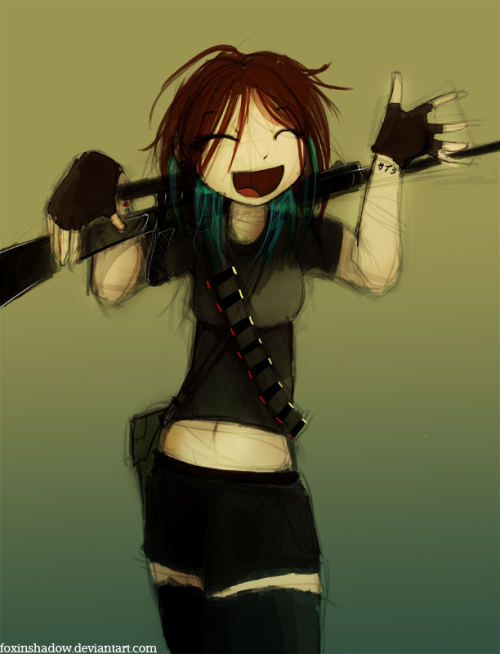 Kaira is going to kill me for using that weeaboo style for drawing her… but fuck that, this time it turned out pretty! Let’s call it a small irl update, because she got: two tattoos, blue highlights in her hair and 10mm flesh tunnels