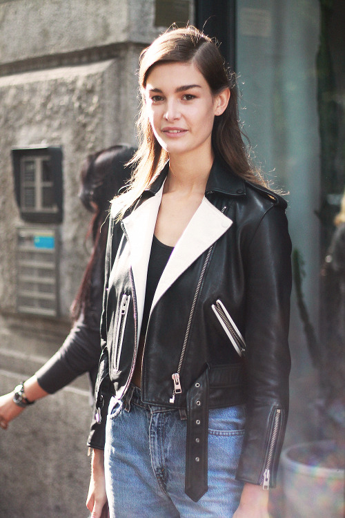 Ophelie Guillermand after Jil Sander / MFW ss15 street style / shot by Valentina Botta