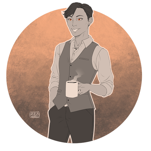 zeuswares:Commission for @theivorytowercrumbles - Alex Cyprin, one of the romanceable characters fro