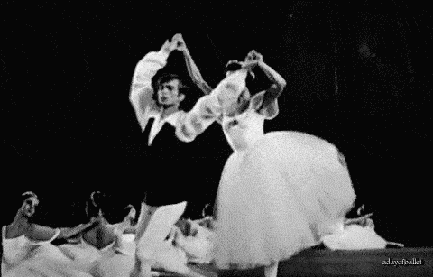 adayofballet:Margot Fonteyn and Rudolf Nureyev in Les Sylphides in 1963