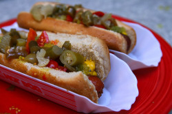 chillypepperhothothot:  Chicago-style Hot Dogs by wellapptdesk on Flickr.