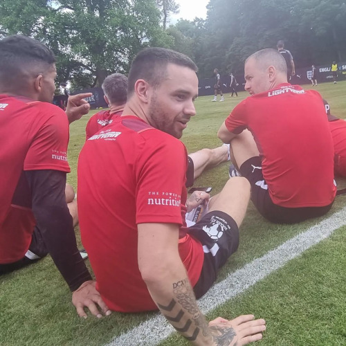 Liam last week at Soccer Aid’s training camp (x) - 13.06