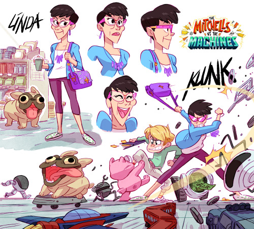 Some early Character design research on Mike Rianda’s movie “The Mitchells vs the Machines”! (Sony A
