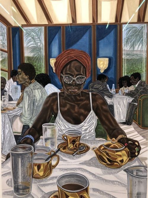unrequitedsilences:Toyin Ojih Odutola, What Her Daughter Sees, 2018