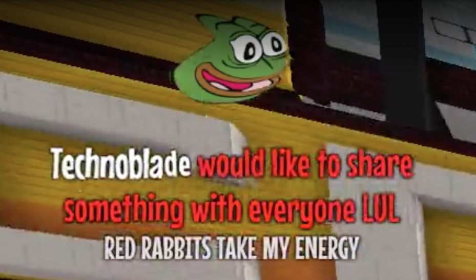 Technoblade would like to share something with everyone LUL: RED RABBITS TAKE MY ENERGY