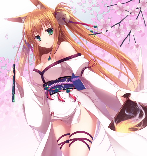 catgirlsdoingcatthings:  狐っ娘 | 柚夏 [pixiv] 