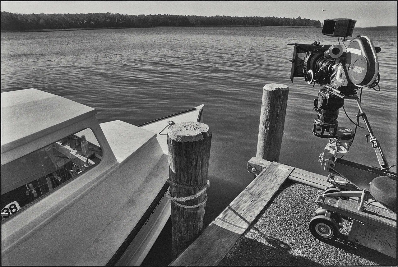 TV commercial on the Eastern Shore of Maryland. Crab cakes and fried oysters for lunch, what could be better? Nikkormat, 24mm. Kodak TRI-X. NIK  #TV commercial#Oyster boat #Arri 435 movie camera  #Eastern shore fishing #movie set #www.graypictures.com
