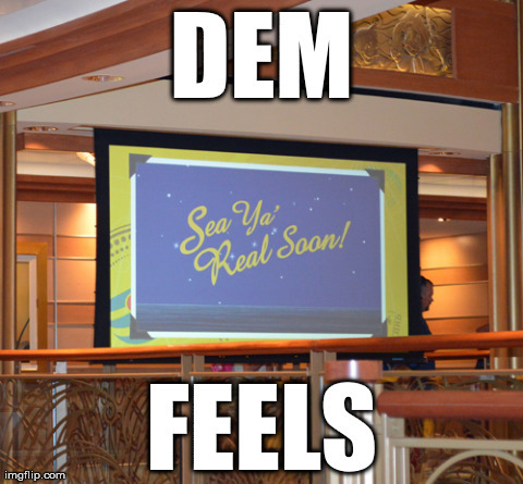 PDD even strikes when Guests disembark off a DCL vessel. I took this shot of the banner moments befo