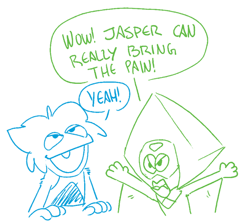 mechandra:  piierogi:  mechandra:  mechandra:  imagine jasper with a tear-shaped gem like lapis lazuli so she ends up having a nose like grunkle stan   she’s a muppet now  @mechandra   so glad you could join me here in muppet hell