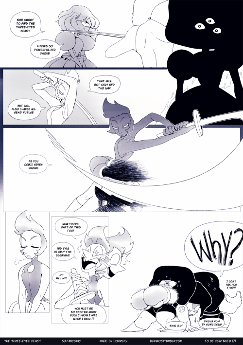 weirdlyprecious:  The three-eyed beastsu fancomic full I believe everyone will notice this, but wow, when you see everything in sequence it’s really shocking the difference in page 1 to 10. The way I drew Sapphire changed so much and I haven’t even