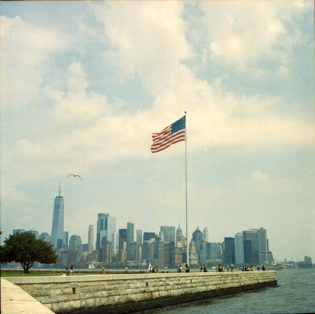 Downtown view from Ellis Island. New York. July 2018. Yashica 12. Kodak Portra 400. Development by a