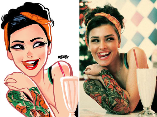 boredpanda:Artist Turns Photos Of Random People Into Fun Illustrations 