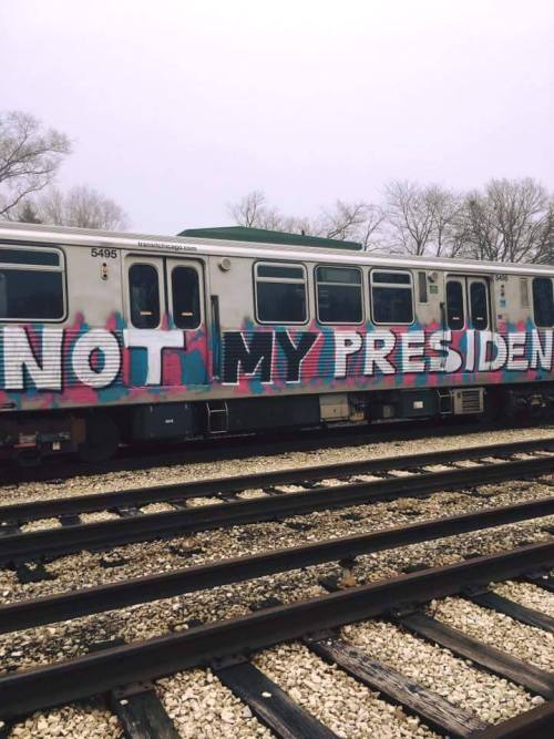 20 January 2017 - Chicago train bombed with &ldquo;Not My President&rdquo;on inauguration da