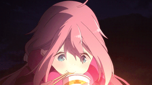 Nadesico ramen vorat. Nadeshiko devours the ramen.