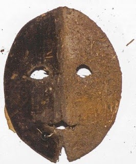 Velvet mask or vizard, worn by Tudor women to protect their fair complexions from