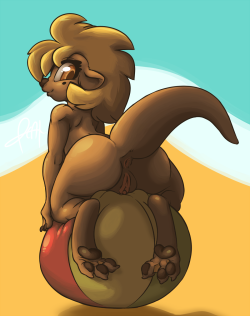 datpizzacat:  An overdue art trade with the awesome Atryl featuring their OC Beachball (the offical otter version) hope you enjoy it.  I love it, thanks a bunch &lt;3