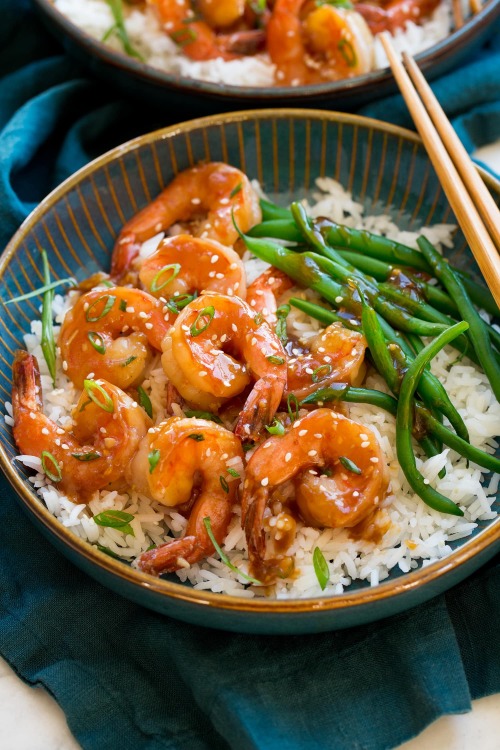 daily-deliciousness:  Teriyaki shrimp
