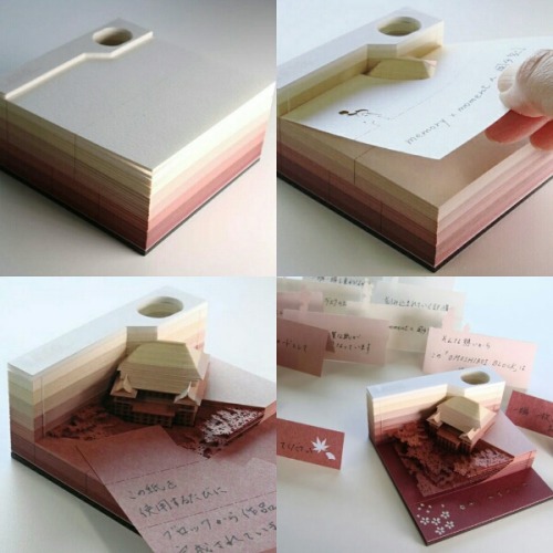 starsberrisnunicorns: The OMOSHIROI BLOCK Memo Pad Each page removed, slowly reveals a beautifully