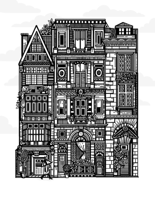 forgot how much i love drawing buildings. xo kelly malka