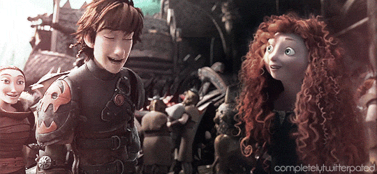 completelytwitterpated: After Merida aids in defeating Drago, Hiccup feels he should thank her perso